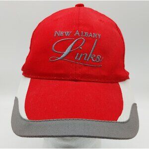 New Albany Links Golf Classic Hat Red White Adjustable Strapback Golf